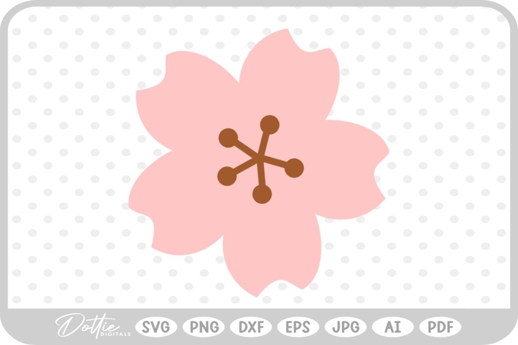 Cherry Blossom Flower SVG PNG DXF