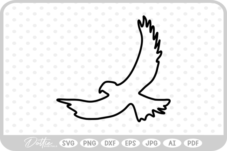 Eagle Flying Shape SVG PNG DXF
