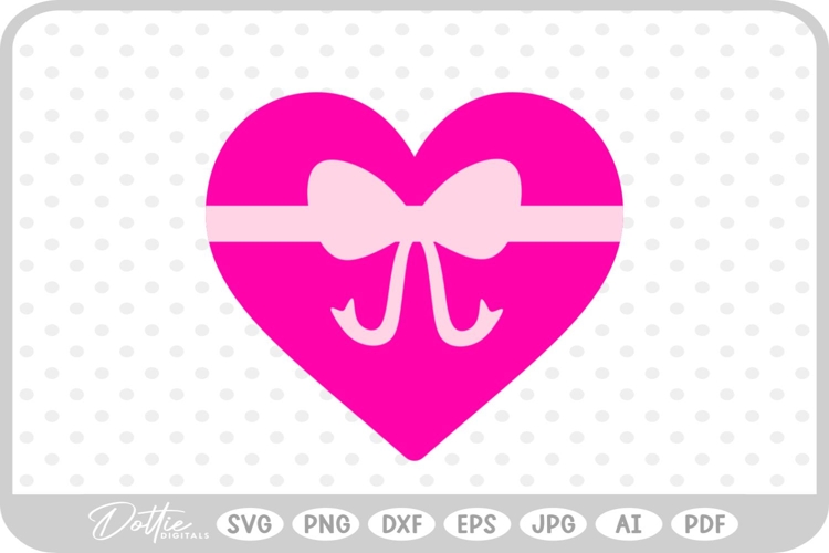 Heart with Bow SVG PNG DXF