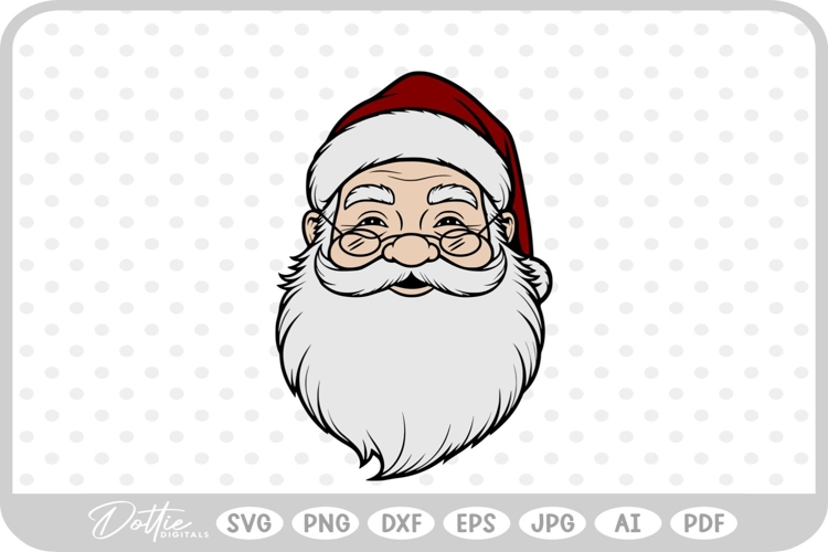 Santa Face Father Christmas Winter SVG PNG DXF