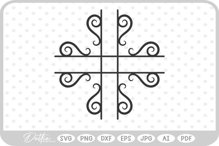 Decorative Swirl Shape Border Flourish SVG PNG DXF