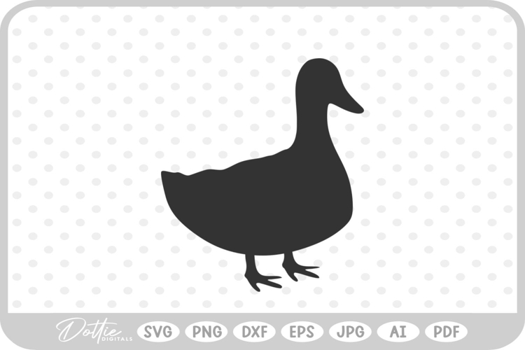 Duck Shape Silhouette Bird Animal SVG PNG DXF