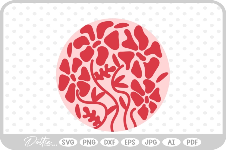 Abstract Flower Pattern Wavy Boho Botanic SVG PNG DXF