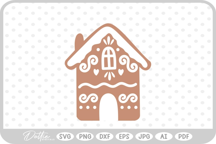 Gingerbread House Christmas Winter Festive SVG PNG DXF