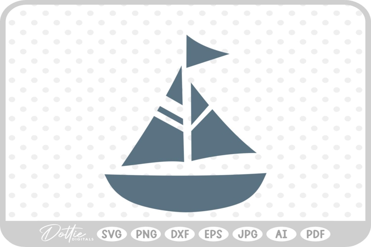 Sailing Boat SVG PNG DXF