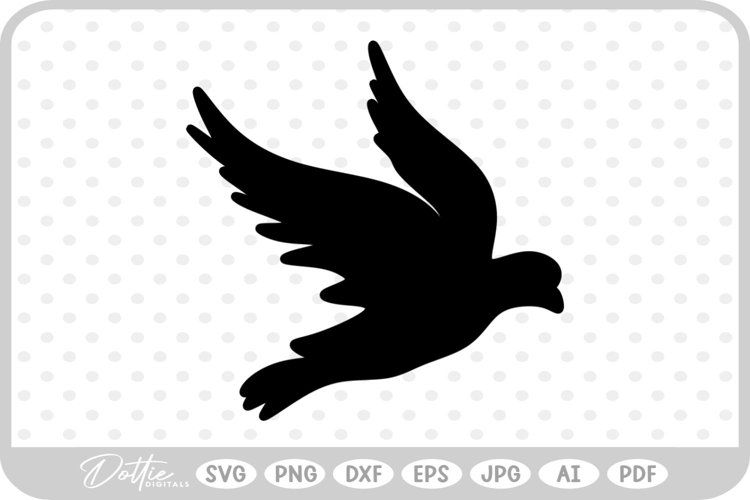 Bird Flying Shape SVG PNG DXF