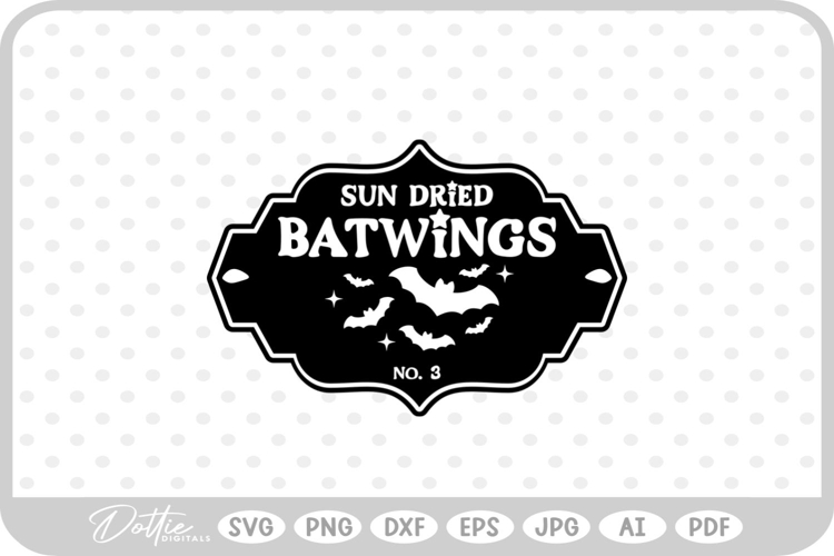 Batwings Potion Bottle Label Halloween Witch SVG PNG