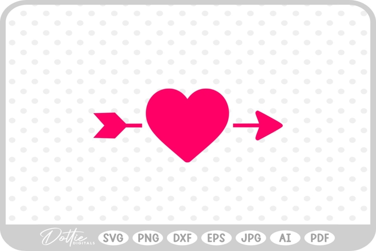 Heart with Arrow SVG PNG DXF
