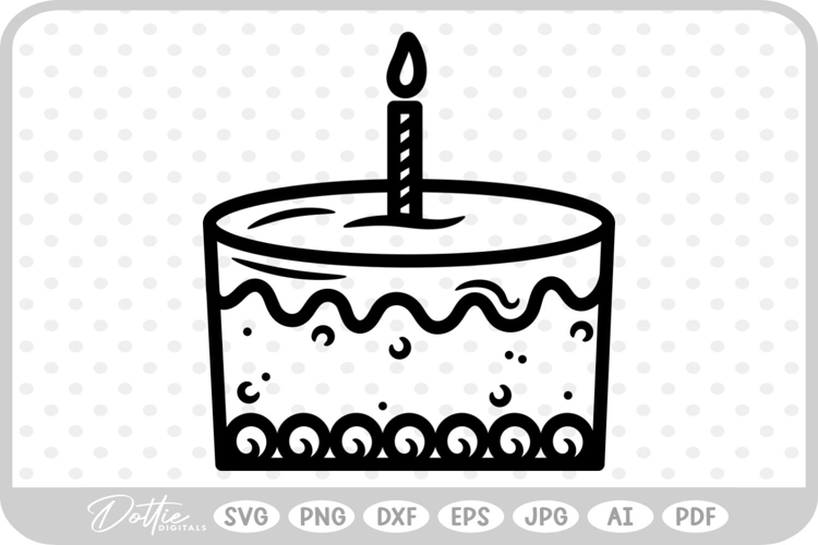 Birthday Cake SVG PNG DXF