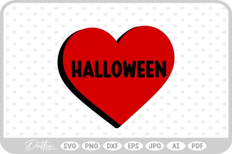 Spooky Season Halloween Heart SVG PNG DXF