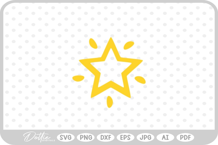 Star Shape Stars Space Doodle Starburst SVG PNG DXF