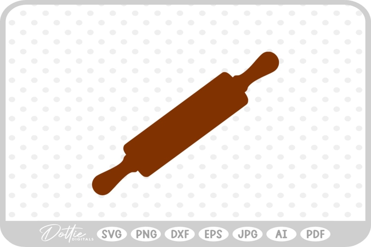 Wooden Rolling Pin Baking Cooking Utensil SVG PNG DXF