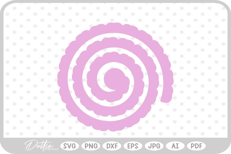 Rolled 3d Flower Template SVG PNG DXF