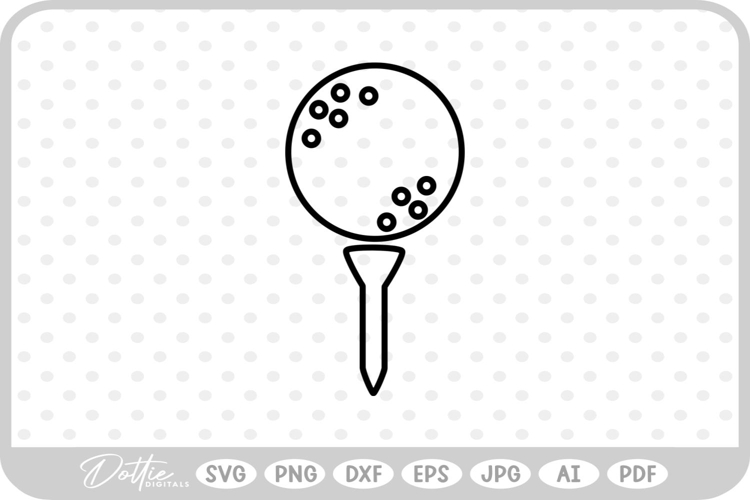 Golf Ball and Tee SVG PNG DXF example image 1