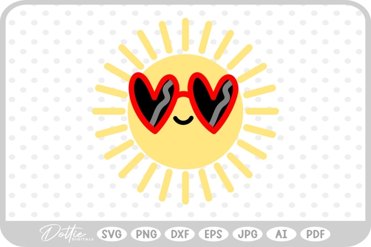 Sunshine Cute Summer Sun Yellow Nature Shine SVG PNG DXF