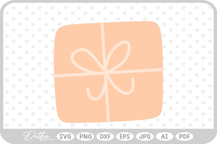 Gift Box Present Bow Wrap SVG PNG DXF