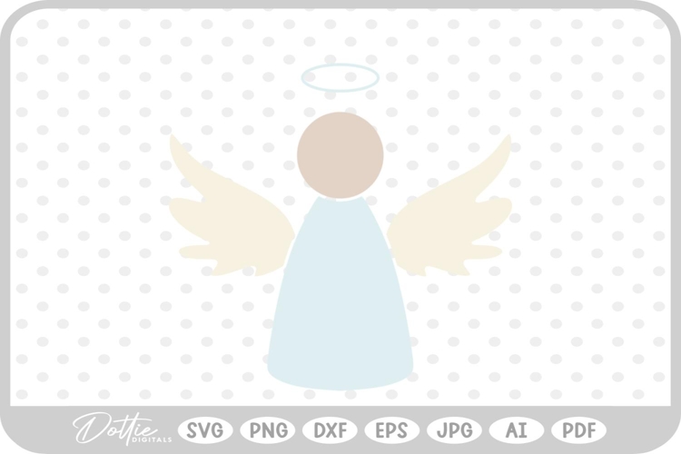 Angel Hand Drawn Christmas SVG PNG DXF