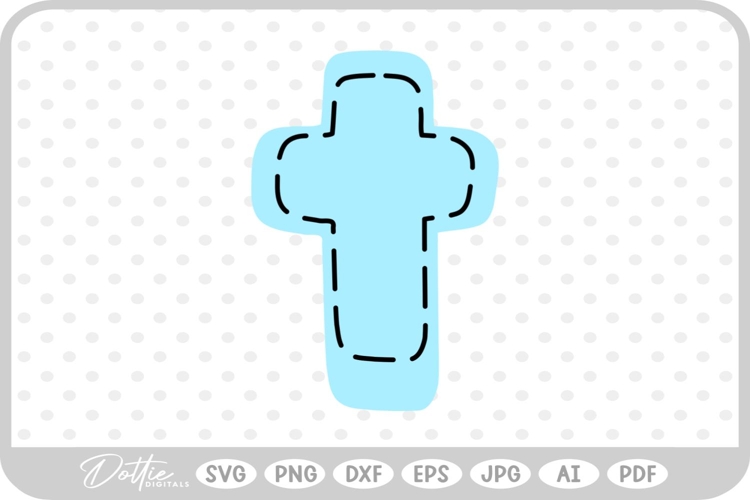 Stitched Cross SVG PNG DXF