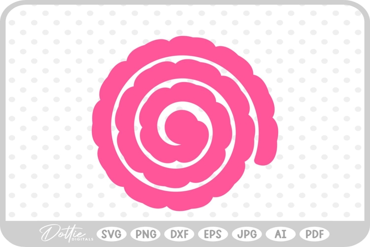 Rolled 3d Flower Template SVG PNG DXF