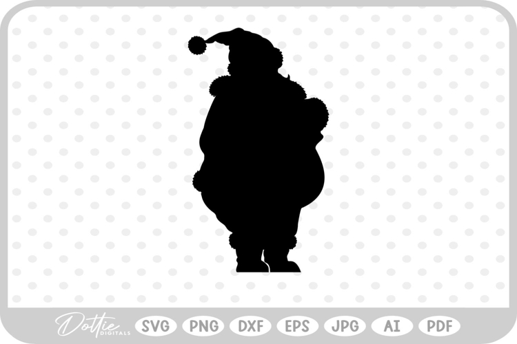 Santa Father Christmas Shape Silhouette SVG PNG DXF
