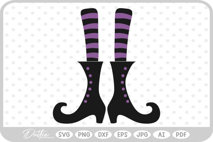 Witch Feet Shoes Boots Halloween SVG PNG DXF
