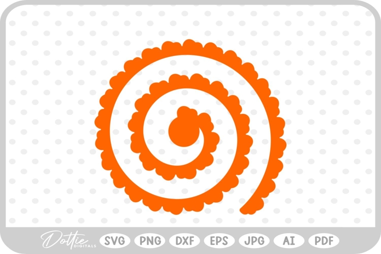Rolled Paper Flower Template SVG PNG DXF