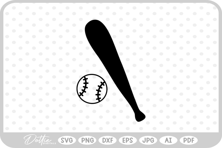 Baseball Bat and Ball SVG PNG DXF