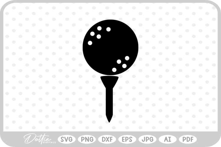Golf Ball and Tee SVG PNG DXF example image 1
