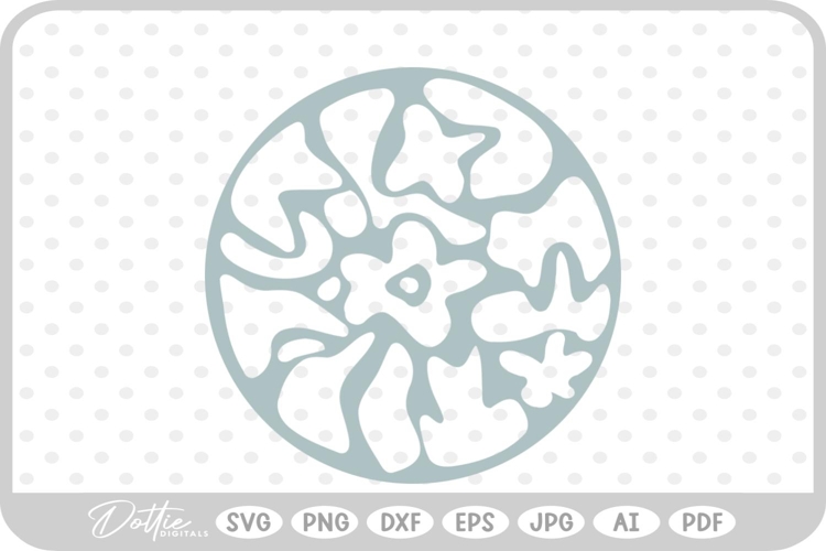 Abstract Flower Pattern Wavy Boho Botanic SVG PNG DXF