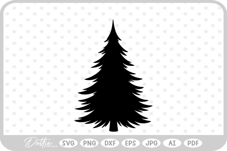 Pine Tree Forest Winter Spruce Christmas SVG PNG DXF