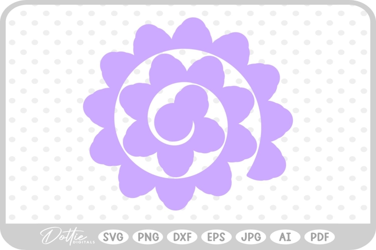 Rolled Paper Flower SVG PNG DXF