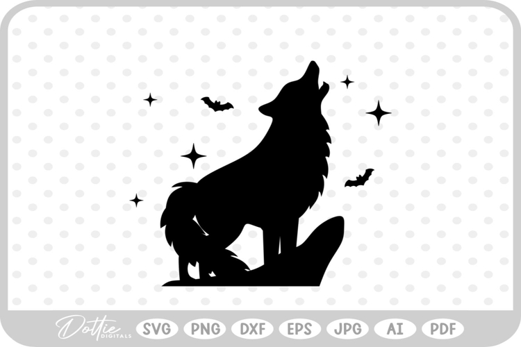 Howl Wolf Halloween Spooky Season Autumn SVG PNG DXF