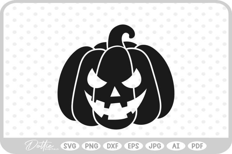Pumpkin Jack O Lantern Face Halloween SVG PNG DXF