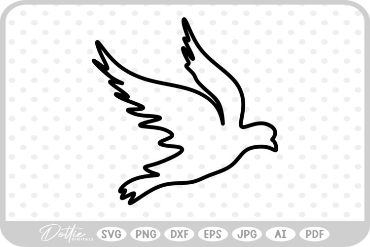 Bird Flying Shape SVG PNG DXF