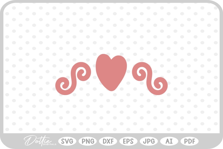 Heart Shape Decorative Swirl SVG PNG DXF