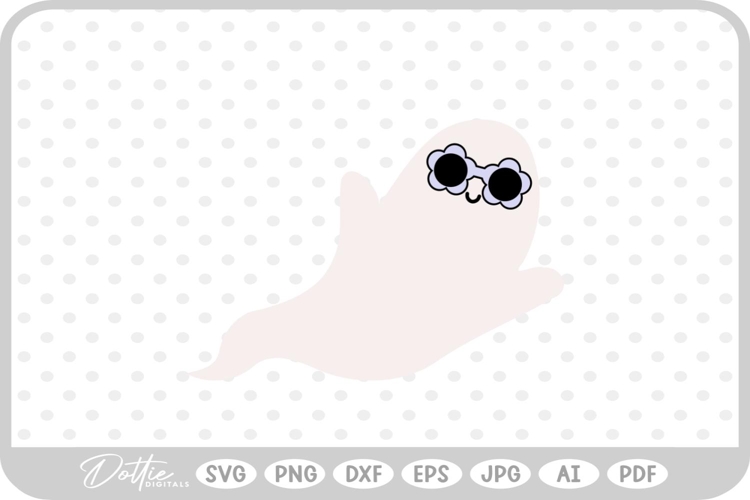 Ghost with Sunglasses Halloween SVG PNG DXF