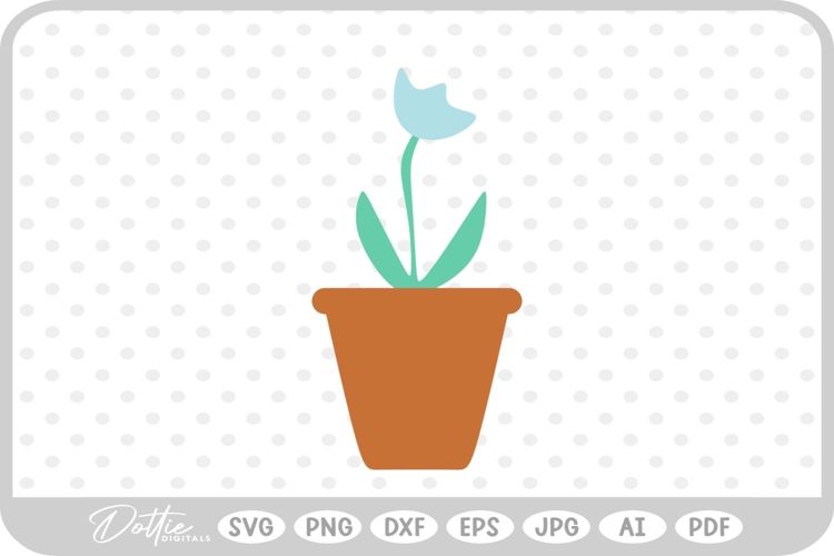 Potted Pot Plant Flower SVG PNG DXF