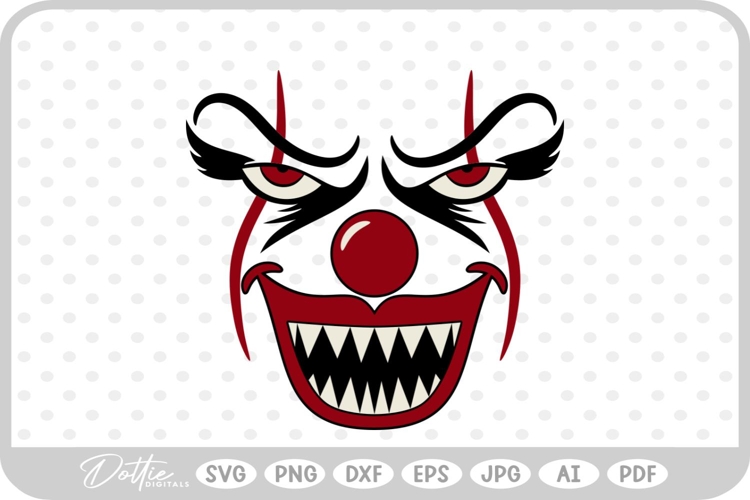 Clown Halloween Face Scary SVG PNG DXF