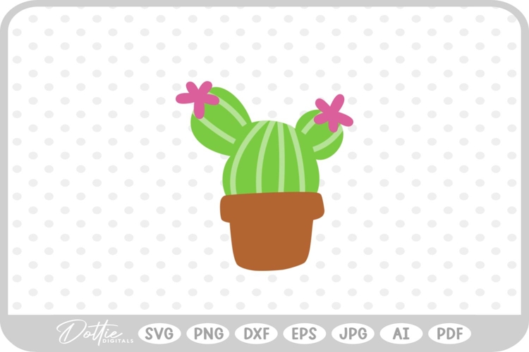 Cactus Tree Flower Spikes Desert Nature Plant SVG PNG DXF