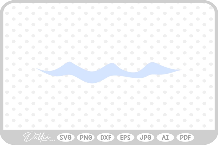 Curved Flourish Ripple Decorative Ocean Waves SVG PNG DXF