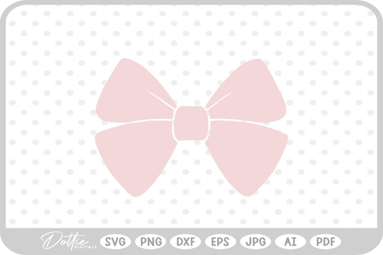 Pink Ribbon Bow Hair Girl Tied Knot SVG PNG DXF