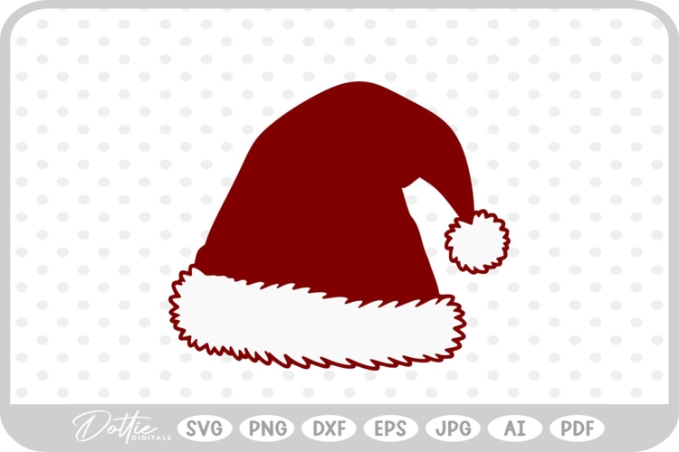 Santa Claus Hat Christmas Festive SVG PNG DXF