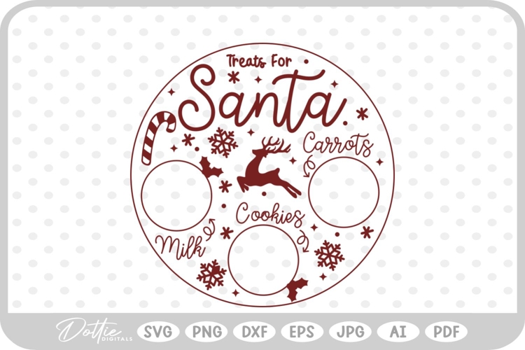 Plate For Santa Reindeers Christmas Eve Milk Cookies SVG PNG