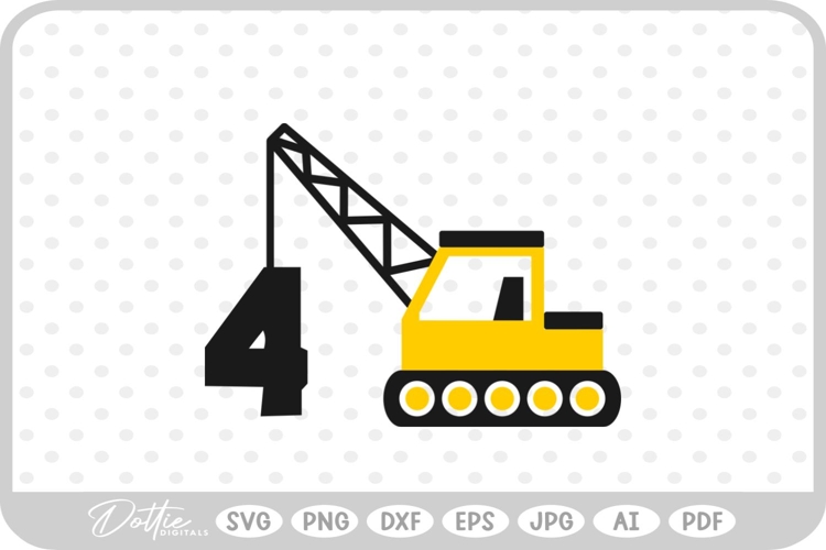 Crane Truck Age 4 Construction Vehicle SVG PNG DXF