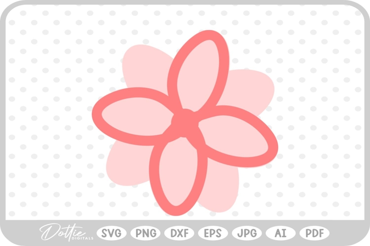 Flower Floral Silhouette Shape Doodle SVG PNG DXF