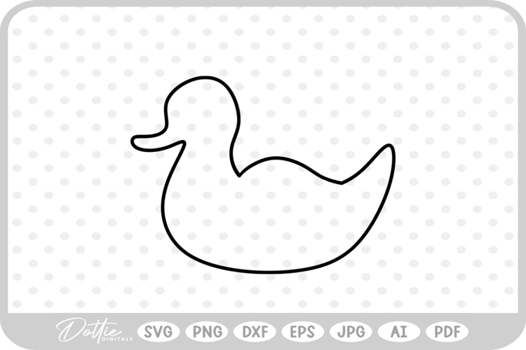 Duck Bird Outline Shape SVG PNG DXF
