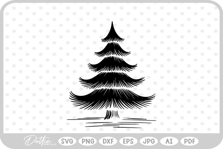 Pine Tree Forest Winter Spruce Christmas SVG PNG DXF