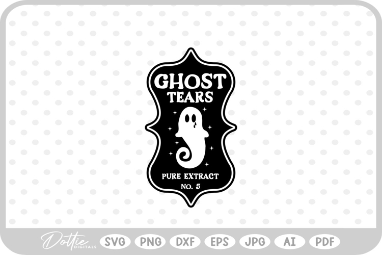 Ghost Tears Potion Bottle Label Halloween Witch SVG PNG