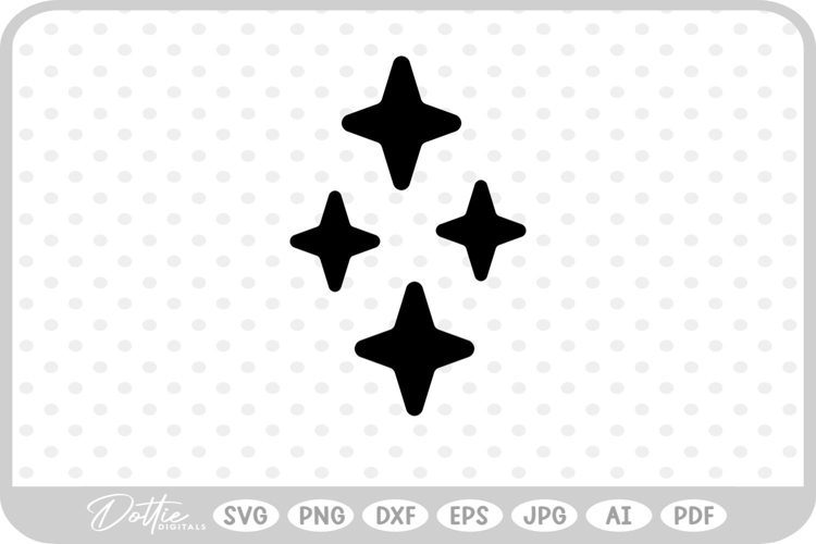 Sparkle Star Shape Cluster Space SVG PNG DXF