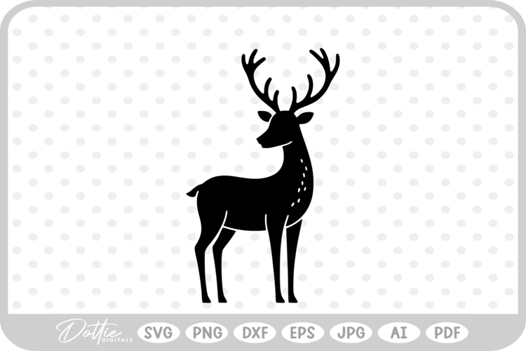 Reindeer Christmas Sleigh Santa Festive SVG PNG DXF